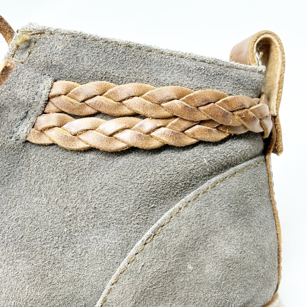 Born Mens Gray Suede Braided Leather Chukka Desert Boots Size 8/39 - Picture 5 of 15